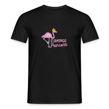 Princesse flamant rose Magnifique couronne échassier amoureux des oiseaux - T-shirt homme - noir - Devant - AI Model Male 178 light (178cm)