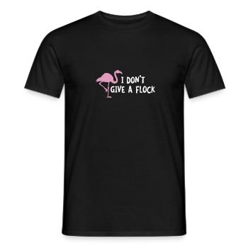 Je n’en ai rien à flouer T-Shirt - Drôle d’oiseau flamant rose - T-shirt homme - noir - Devant - AI Model Male 178 light (178cm)
