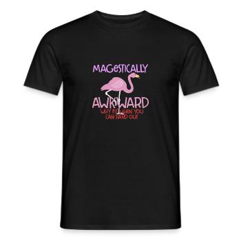 Majestätisch unbeholfenes T-Shirt - Pink Flamingo Vogel - Männer T-Shirt - Schwarz - Vorne - AI Model Male 178 light (178cm)