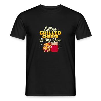 Manger du fromage grillé est mon sandwich à la confiture - T-shirt homme - noir - Devant - AI Model Male 178 light (178cm)