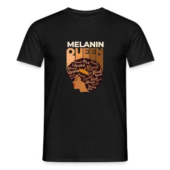 Melanin Queen Black Proud Educated Strong - Men's T-Shirt - black - Front - AI Model Male 178 light (178cm)