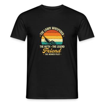 The Lawn Whisperer - Tondeuse à gazon Aménagement paysager Jardin - T-shirt homme - noir - Devant - AI Model Male 178 light (178cm)