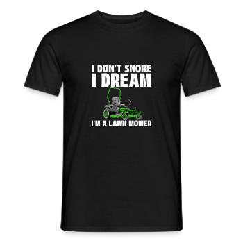 Ich schnarche nicht, ich träume, ich bin ein Rasenmäher - Gartenarbeit - Männer T-Shirt - Schwarz - Vorne - AI Model Male 178 light (178cm)