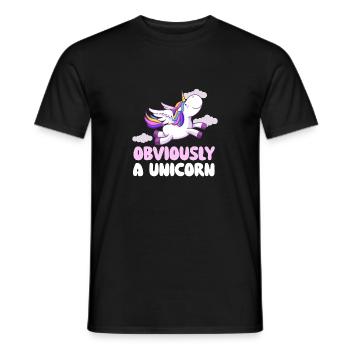 Évidemment une licorne - Licorne arc-en-ciel mystique - T-shirt homme - noir - Devant - AI Model Male 178 light (178cm)