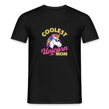 Coolest Unicorn Mom - Mystical Creature Rainbow - Men's T-Shirt - black - Front - AI Model Male 178 light (178cm)