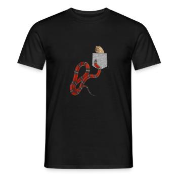 Schlange, die nach Nagetier in Ihrer falschen Tasche greift Spaß - Männer T-Shirt - Schwarz - Vorne - AI Model Male 178 light (178cm)