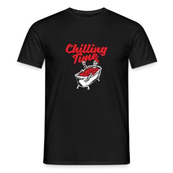 Chilling Time - Bathtub Wellness Hot Tub Bubble - Men's T-Shirt - black - Front - AI Model Male 178 light (178cm)