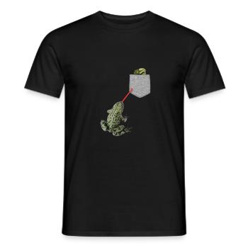 Langue de grenouille atteignant le têtard dans votre poche - T-shirt homme - noir - Devant - AI Model Male 178 light (178cm)