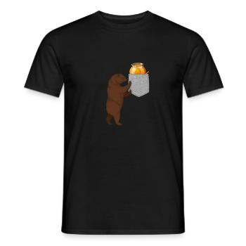 Ours cherchant un baril de miel dans votre fausse poche - T-shirt homme - noir - Devant - AI Model Male 178 light (178cm)