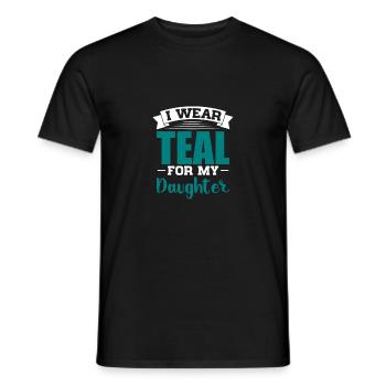 Je porte du sarcelle pour ma fille Design - T-shirt homme - noir - Devant - AI Model Male 178 light (178cm)