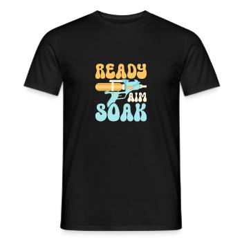 Ready Aim Soak Water Fun Summer Squirt Gun - Männer T-Shirt - Schwarz - Vorne - AI Model Male 178 light (178cm)