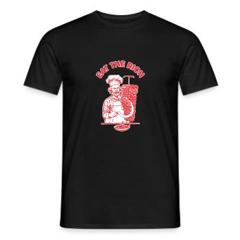 "Eat The Rich" Kebab X Karl Marx Communism Links - Men's T-Shirt - black - Front - AI Model Male 178 light (178cm)
