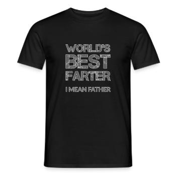 WORLD'S BEST FARTHER I MEAN FATHER – Bester Pupser - Men's T-Shirt - black - Front - AI Model Male 178 light (178cm)