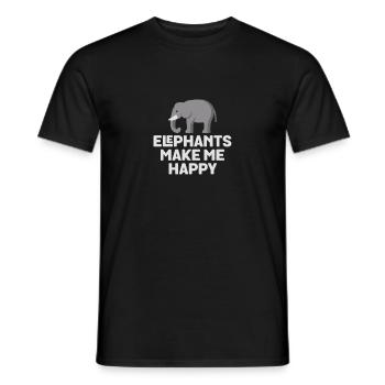 T-shirt éléphants Make Me Happy - Jeu de mots Animal Lover - T-shirt homme - noir - Devant - AI Model Male 178 light (178cm)