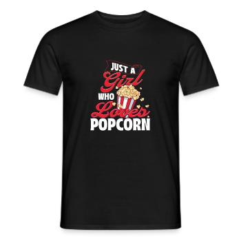 Nur ein Mädchen, das Popcorn liebt - Caramel Corn - Männer T-Shirt - Schwarz - Vorne - AI Model Male 178 light (178cm)