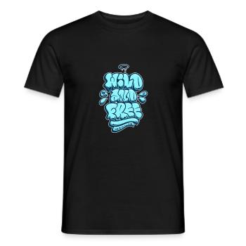 Wild and free Asik Graffiti Throwup Simple Style - Männer T-Shirt - Schwarz - Vorne - AI Model Male 178 light (178cm)