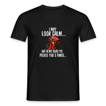 Ich mag ruhig aussehen - Lustiger Hühnerhof-Liebhaber - Männer T-Shirt - Schwarz - Vorne - AI Model Male 178 light (178cm)