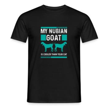 Ma chèvre nubienne : plus fraîche que votre chat - T-shirt homme - noir - Devant - AI Model Male 178 light (178cm)