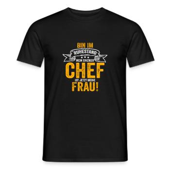 Ruhestand Mein Einziger Chef Ist Jetzt Meine Frau - Männer T-Shirt - Schwarz - Vorne - AI Model Male 178 light (178cm)