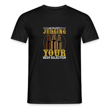 Je juge silencieusement votre sélection de bières artisanales - T-shirt homme - noir - Devant - AI Model Male 178 light (178cm)