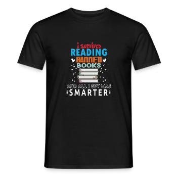 Womens I Survived Reading Banned Books - Men's T-Shirt - black - Front - AI Model Male 178 light (178cm)
