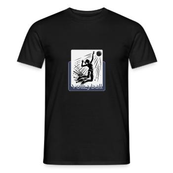 Dynamische Volleyball-Aktion - Männer T-Shirt - Schwarz - Vorne - AI Model Male 178 light (178cm)