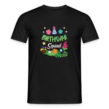 Birthday Squad Hawaiian Luau Party Fun Design - Men's T-Shirt - black - Front - AI Model Male 178 light (178cm)