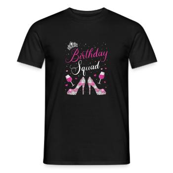 Birthday Squad Glamorous High Heels and Wine Desig - Men's T-Shirt - black - Front - AI Model Male 178 light (178cm)
