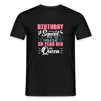 Celebrating 50th Birthday with the Fabulous Queen - Men's T-Shirt - black - Front - AI Model Male 178 light (178cm)