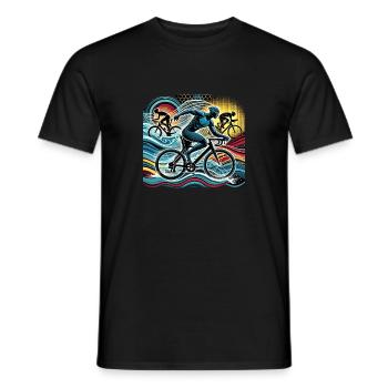 Triathlon Schwimmen Radfahren und Laufen - Männer T-Shirt - Schwarz - Vorne - AI Model Male 178 light (178cm)