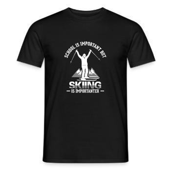 Ski Vintage Slogan Funny Skier - Men's T-Shirt - black - Front - AI Model Male 178 light (178cm)