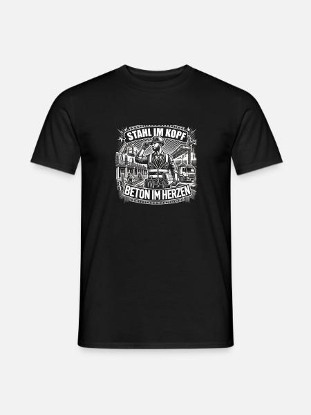 Stahl im Kopf Beton im Herzen - Männer T-Shirt - Schwarz