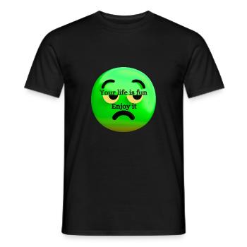 Life is fun - Men's T-Shirt - black - Front - AI Model Male 178 light (178cm)