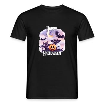 Halloween – Joyeux Halloween Chauves-souris mignonnes - T-shirt homme - noir - Devant - AI Model Male 178 light (178cm)