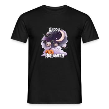 Halloween – Joyeux Halloween Chauves-souris mignonnes - T-shirt homme - noir - Devant - AI Model Male 178 light (178cm)