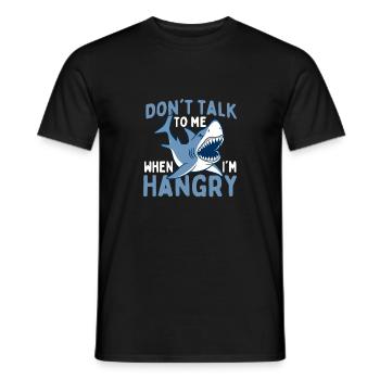 Don't Talk To Me When I'm Hangry - Shark Lover - Men's T-Shirt - black - Front - AI Model Male 178 light (178cm)