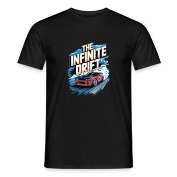 infinite drift - course voiture - T-shirt homme - noir - Devant - AI Model Male 178 light (178cm)