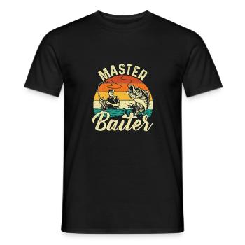 Master Baiter Lustiger Retro Angel Fischer - Männer T-Shirt - Schwarz - Vorne - AI Model Male 178 light (178cm)