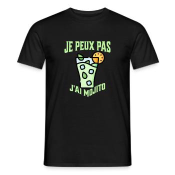 je peux pas j'ai Mojito - T-shirt homme - noir - Devant - AI Model Male 178 light (178cm)