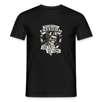 Motorcycles Freedom Biker - Men's T-Shirt - black - Front - AI Model Male 178 light (178cm)