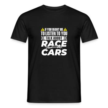 Talk About Race Cars - Passionné de voitures drôles - T-shirt homme - noir - Devant - AI Model Male 178 light (178cm)
