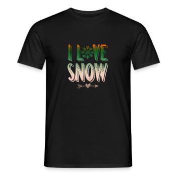 I Love Snow - Männer T-Shirt - Schwarz - Vorne - AI Model Male 178 light (178cm)