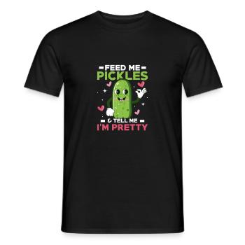 Feed Me Pickles & Tell Me I'm Pretty Pickle Vegan - Männer T-Shirt - Schwarz - Vorne - AI Model Male 178 light (178cm)