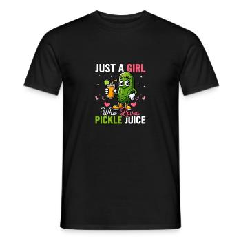 Just A Girl Who Loves Pickle Juice Cucumber Vegan - Männer T-Shirt - Schwarz - Vorne - AI Model Male 178 light (178cm)
