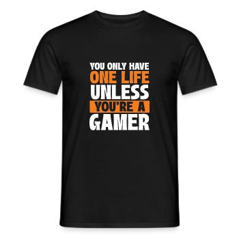 Ein Leben - es sei denn, du bist ein Gamer - Gaming Humor - Männer T-Shirt - Schwarz - Vorne - AI Model Male 178 light (178cm)
