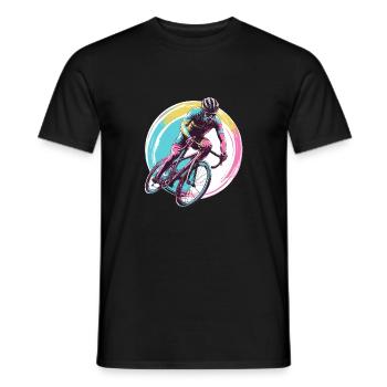 Road cyclist, cyclist - Men's T-Shirt - black - Front - AI Model Male 178 light (178cm)