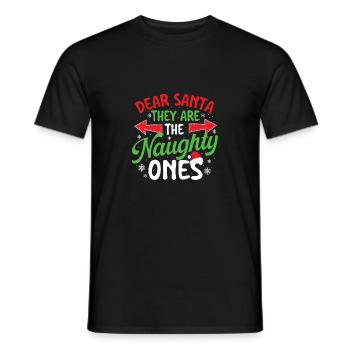 Cher Père Noël, ce sont les vilains - Noël - T-shirt homme - noir - Devant - AI Model Male 178 light (178cm)