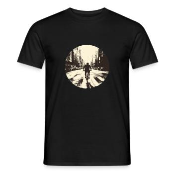 Radfahrer in der Stadt - Männer T-Shirt - Schwarz - Vorne - AI Model Male 178 light (178cm)
