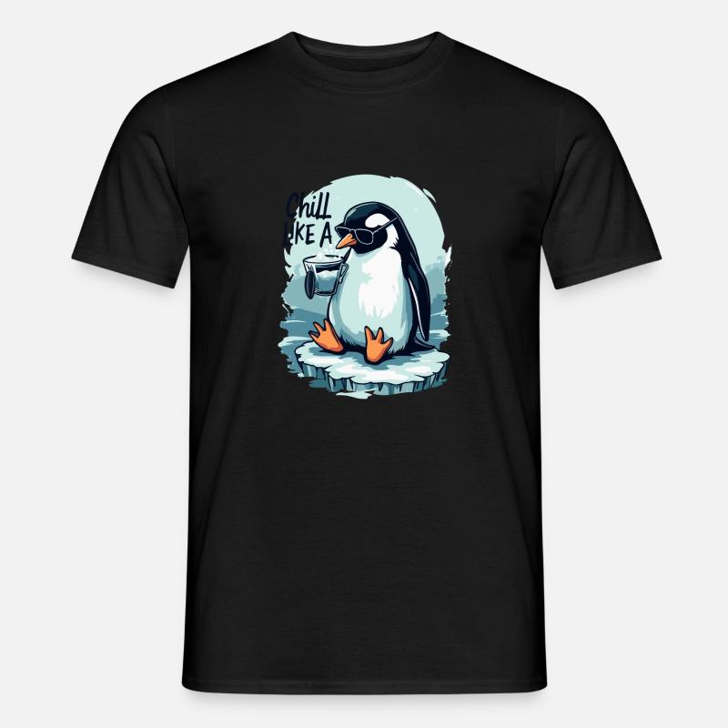 PINGUIN - Männer T-Shirt - Schwarz