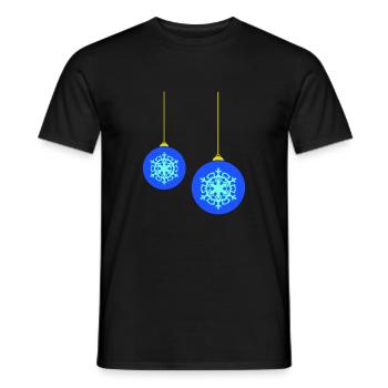 Boules de Noël - T-shirt homme - noir - Devant - AI Model Male 178 light (178cm)